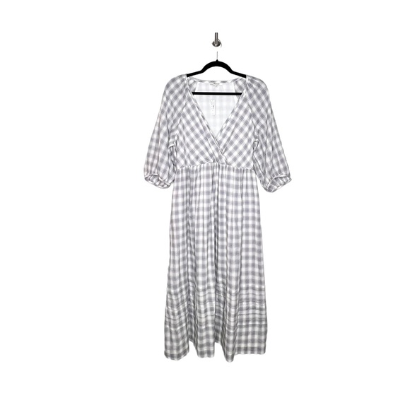 Madewell Marianna Puff-Sleeve Midi Dress in Plaid - Picture 5 of 9
